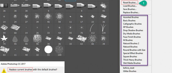 Reset brushes in CC 2017
