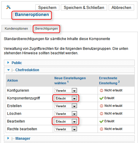 Banneroptionen