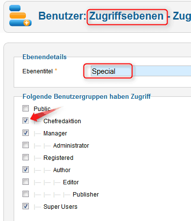 Zugriffsebene special